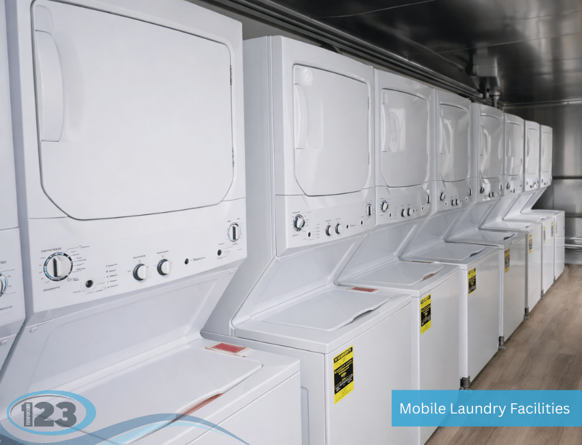Temporary Man Camp Solutions | Portable Workforce Housing Options: Mobile Laundry Trailer Rental equipment reference