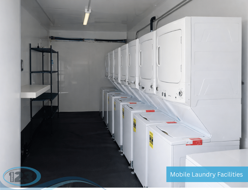 Temporary Man Camp Solutions | Portable Workforce Housing Options: Mobile Laundry Trailer Rental equipment reference